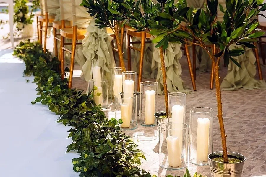 Candlelit aisle