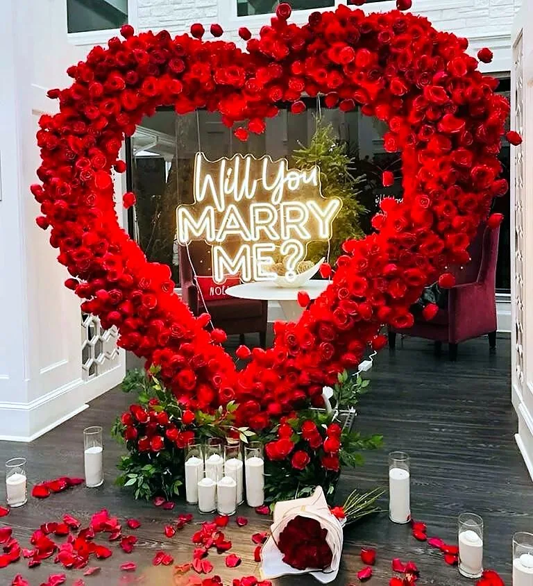 “Will you marry me?” proposal heart
