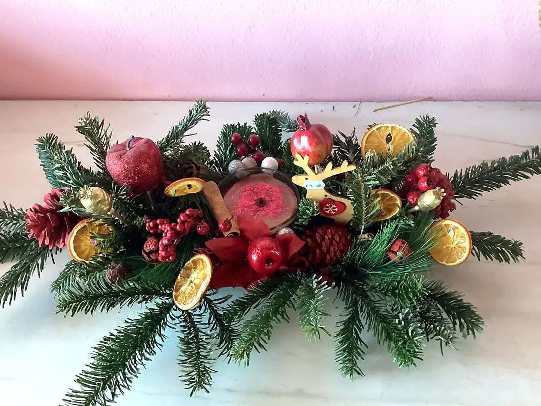 Festive table centrepieces